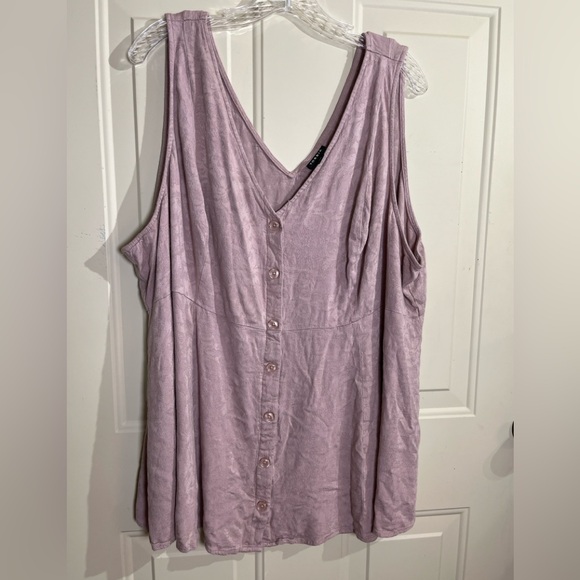 Torrid Purple Sleeveless Button Front Swing Tank Top Size 5 Plus V-Neck - Picture 1 of 5